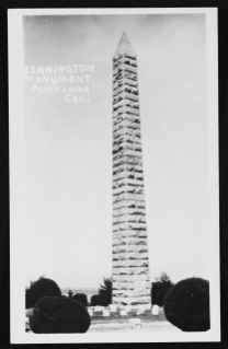 Monument erected in honor of crew members lost onboard the USS Bennington. Circa 1920s or 1930s. Courtesy of the Naval History and Heritage Command.